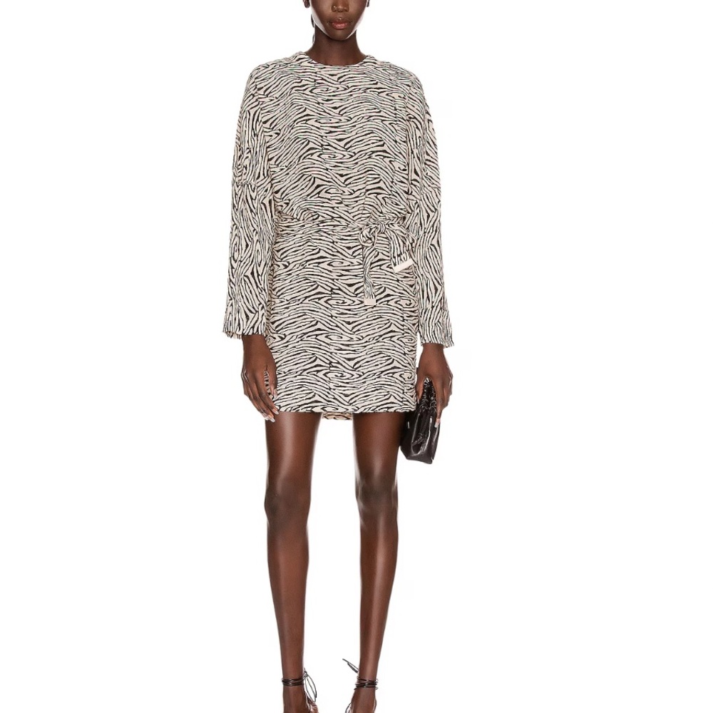 Nanushka Black and White Zebra Dress